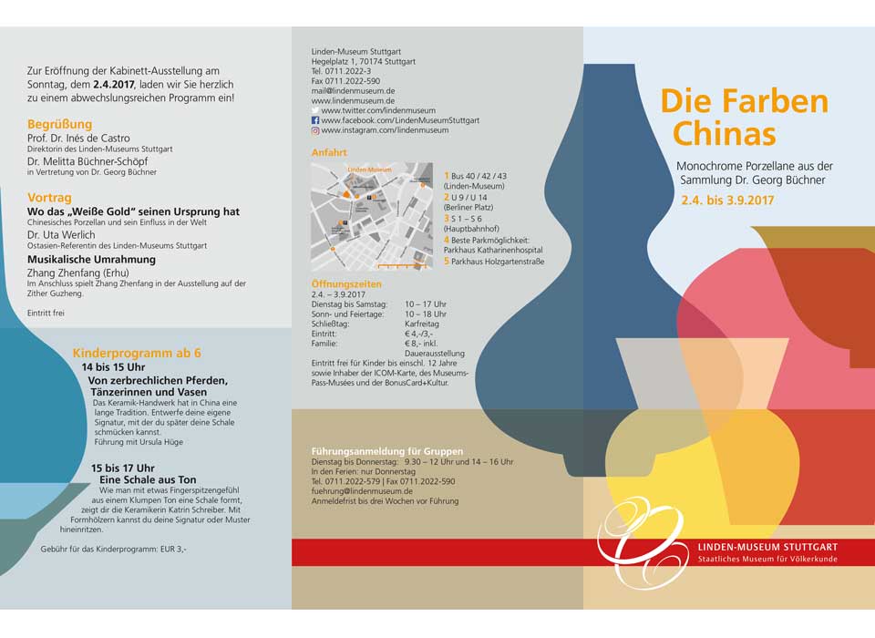 Linden-Museum - Einladungsflyer Porzellan Chinas