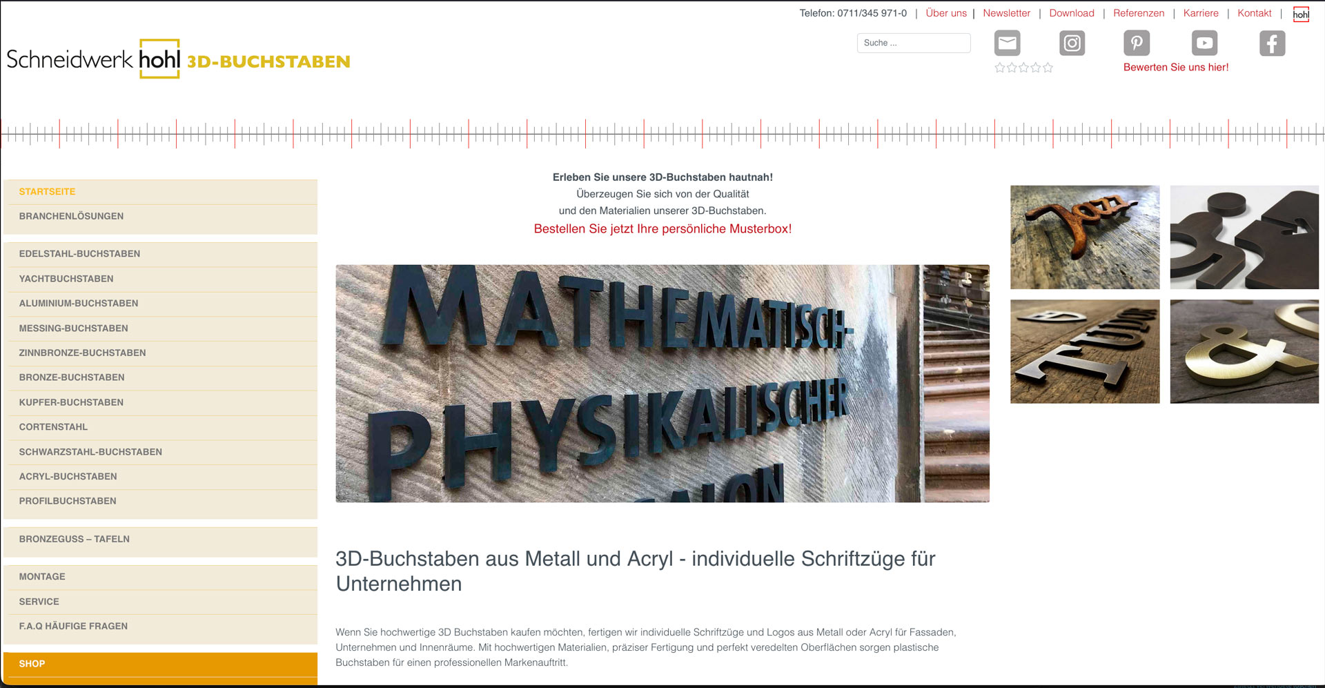 Startseite Geschäftsbereich 3D Buchstaben