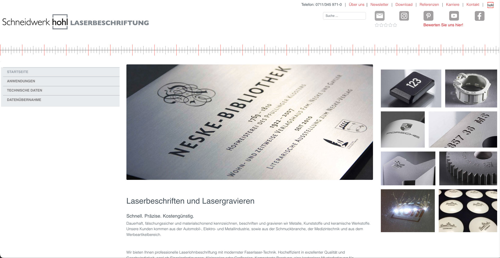 Startseite Geschäftsbereich Laserbeschriftung