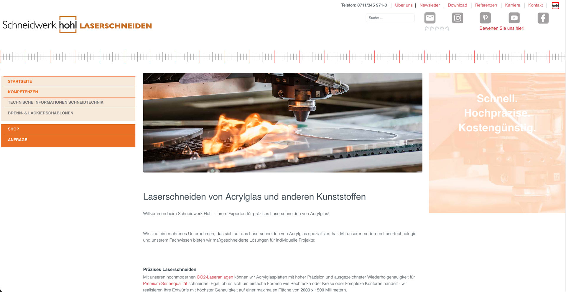 Startseite Geschäftsbereich Laserschneiden