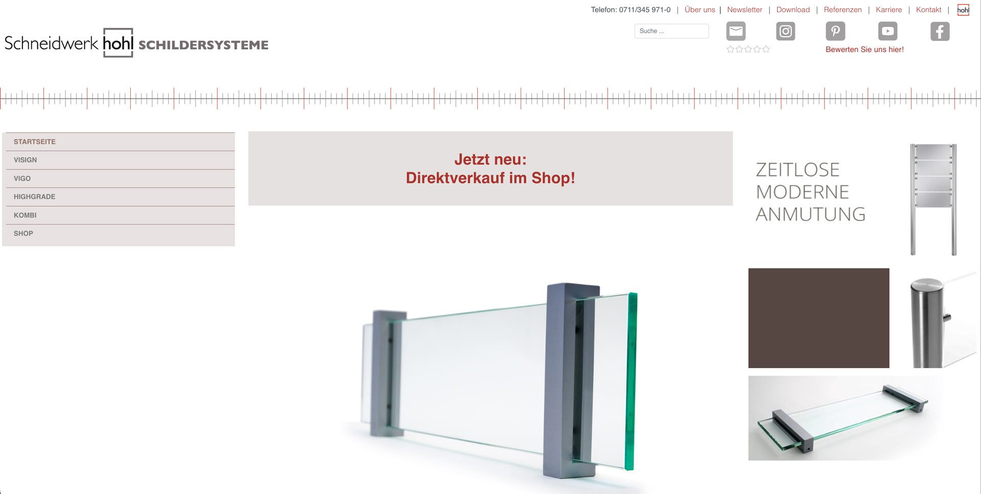 Schildersysteme, Leitsysteme VISIGN und VIGO und weitere, direkt im Shop erhältlich
